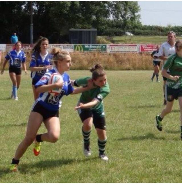 Katie’s showing her rugby skills off to good effect